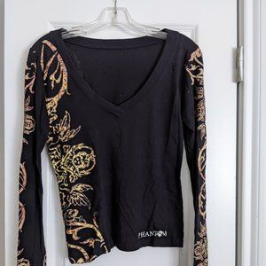 Long sleeve top in black